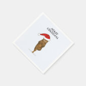 Kerst yoga kat uw tekst servet (Hoek)