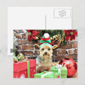 Kerst - Yorkie - Vinnie #32 Feestdagenkaart (Voorkant / Achterkant)