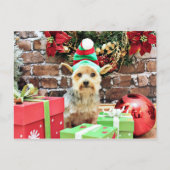 Kerst - Yorkie - Vinnie #32 Feestdagenkaart (Voorkant)
