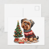 Kerst Yorkshire Terrier honden Briefkaart (Voorkant / Achterkant)