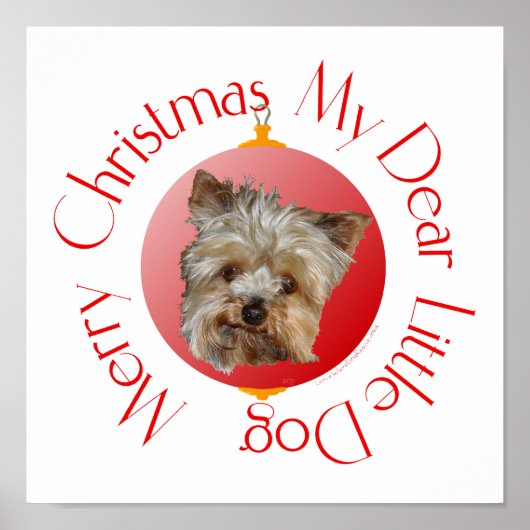 Kerst Yorkshire Terrier Poster (Voorkant)