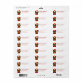Kerst Yorkshire Terrier Retouradreslabel Etiket (Full Sheet)