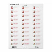 Kerst Yorkshire Terrier Retouradreslabel Etiket (Full Sheet)