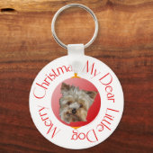 Kerst Yorkshire Terrier Sleutelhanger (Voorkant)