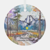 Kerst Yosemite Outdoor Maximalist Paar Engage Glas Ornament (Voorkant)