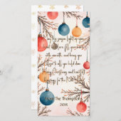 Kerst Zachte Waterverf Ornament Groet Feestdagenkaart (Voorkant / Achterkant)