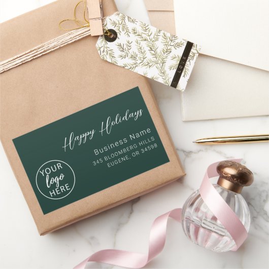 Kerst Zakelijk Gelukkige Feestdagen Rechthoekige Sticker (Geschenken)