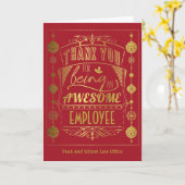 Kerst Zakelijk Medewerker Personeelsvakantie Kaart (Gele Bloem)