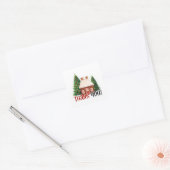 Kerst Zakelijk Vakantiehuis Bedankt Vierkante Sticker (Envelop)