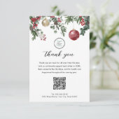 Kerst Zakelijke Dankkaart met QR-code Bedankkaart (Staand voorkant)