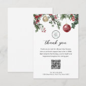 Kerst Zakelijke Dankkaart met QR-code Bedankkaart (Voorkant / Achterkant)