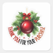 Kerst Zakelijke Feestdag Dank Je Wel Vierkante Sticker (Voorkant)