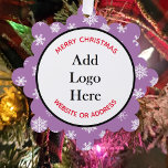 Kerst Zakelijke Klantwaarderingsgeschenken Ornament Kaart<br><div class="desc">Voeg uw zakelijke logo en informatie toe aan deze klant en medewerker waarderingsgeschenk kerstornament of cadeau label.</div>