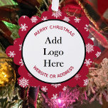 Kerst Zakelijke Klantwaarderingsgeschenken Ornament Kaart<br><div class="desc">Voeg uw zakelijke logo en informatie toe aan deze klant en medewerker waarderingsgeschenk kerstornament of cadeau label.</div>