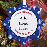 Kerst Zakelijke Klantwaarderingsgeschenken Ornament Kaart<br><div class="desc">Voeg uw zakelijke logo en informatie toe aan deze klant en medewerker waarderingsgeschenk kerstornament of cadeau label.</div>