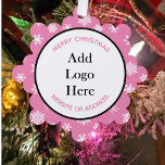 Kerst Zakelijke Klantwaarderingsgeschenken Ornament Kaart<br><div class="desc">Voeg uw zakelijke logo en informatie toe aan deze klant en medewerker waarderingsgeschenk kerstornament of cadeau label.</div>
