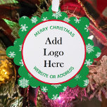 Kerst Zakelijke Klantwaarderingsgeschenken Ornament Kaart<br><div class="desc">Voeg uw zakelijke logo en informatie toe aan deze klant en medewerker waarderingsgeschenk kerstornament of cadeau label.</div>