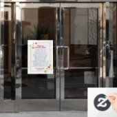 Kerst zakelijke openingstijden, gouden rode hulst raamsticker (Kantoordeur)