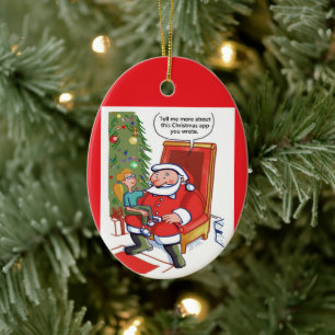 Kerst Zakelijke Partners ovale keramische kerstver Keramisch Ornament