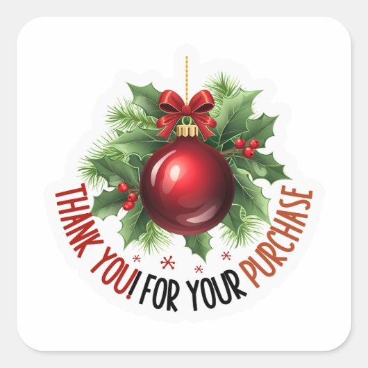 Kerst zakelijke vakantie dank u vierkante sticker (Voorkant)