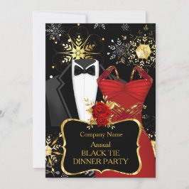 Kerst zakendiner in black tie stijl Rood Kaart