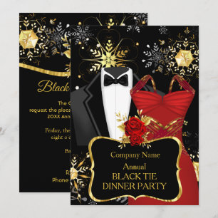 Kerst zakendiner in black tie stijl Rood Kaart