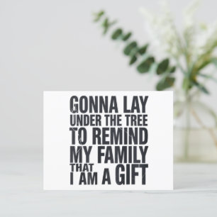 Kerst zal onder de boom liggen Xmas familie Feestdagenkaart