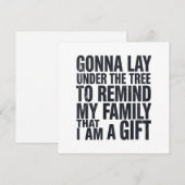 Kerst zal onder de boom liggen Xmas familie Feestdagenkaart (Voorkant / Achterkant)