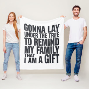 Kerst zal onder de boom liggen Xmas familie Fleece Deken