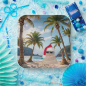 Kerst Zand Man Op een Strand Papieren Bordje (Feest)