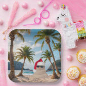 Kerst Zand Man Op een Strand Papieren Bordje (Feest)