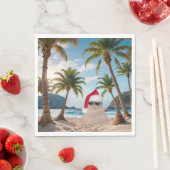 Kerst Zand Man Op een Strand Servet (Insitu)