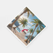 Kerst Zand Man Op een Strand Servet (Hoek)