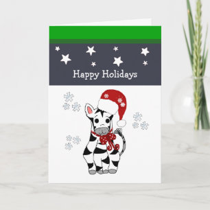 Kerst Zebra Feestdagen Kaart