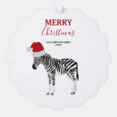 Kerst Zebra Grappig Dier met Santa Hat Gift Ornament Kaart (Voorkant)