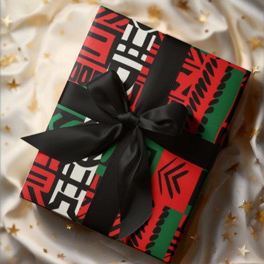 Kerst Zebra Kente Afrikaanse Print Art Gift Wrap Cadeaupapier