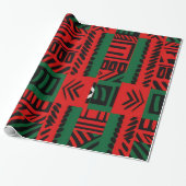 Kerst Zebra Kente Afrikaanse Print Art Gift Wrap Cadeaupapier (Uitgerold)