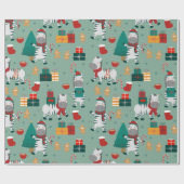 Kerst zebra Kerstman Wintervakantie Lelijk Kerstfe Cadeaupapier (Vlak)