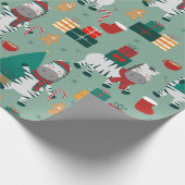 Kerst zebra Kerstman Wintervakantie Lelijk Kerstfe Cadeaupapier (Hoek)