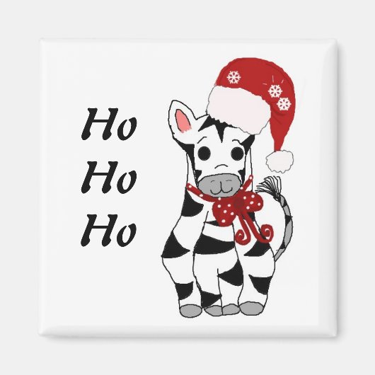 Kerst Zebra Magneet (Voorkant)