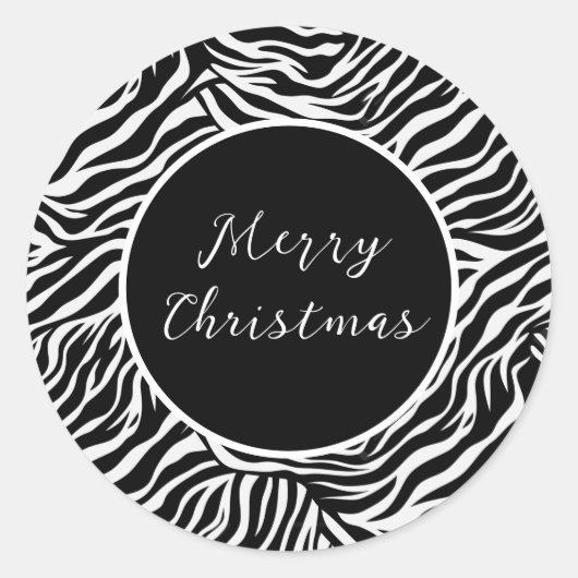 Kerst Zebra Print Stickers (Voorkant)