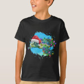 Kerst Zee schildpad met kerstmuts en kerst T-shirt (Voorkant)