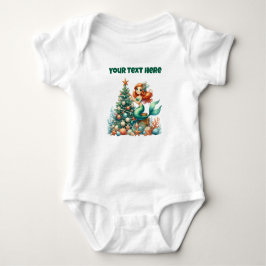 Kerst zeemeermin babybody - gepersonaliseerd romper