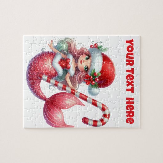 Kerst Zeemeermin Jigsaw puzzel (Horizontaal)