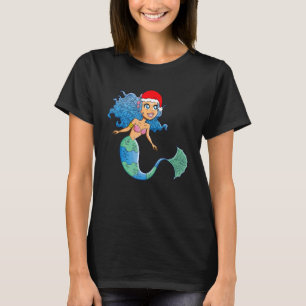 Kerst zeemeermin kerstman hoed Kerstmis pyjama voo T-shirt