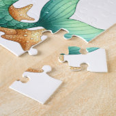 Kerst Zeemeermin Kinder Puzzel – gepersonaliseerd (Zijkant)