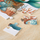 Kerst Zeemeermin Kinder Puzzel – gepersonaliseerd  Legpuzzel (Zijkant)