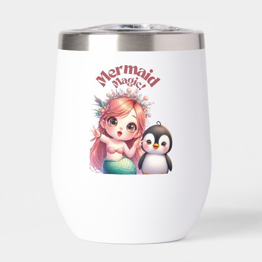 Kerst Zeemeermin Magic Kaart met Pinguïn Fun (Voorkant)