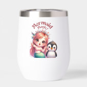Kerst Zeemeermin Magic Kaart met Pinguïn Fun (Achterkant)