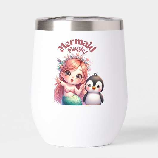 Kerst Zeemeermin Magic Kaart met Pinguïn Fun (Achterkant)